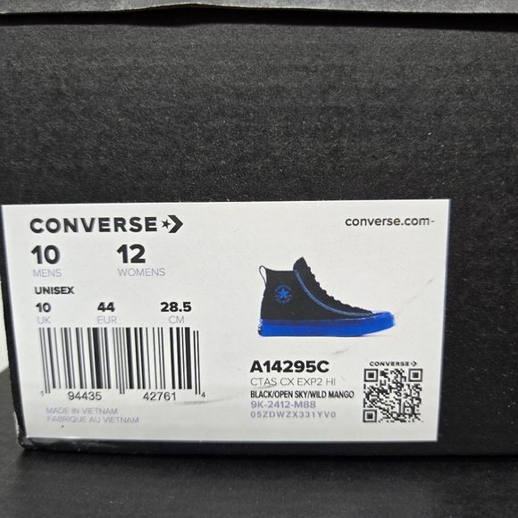 Converse Chuck Taylor All Star CX EXP2 High Black Open Sky Men's Shoes Size 10 - Picture 9 of 9